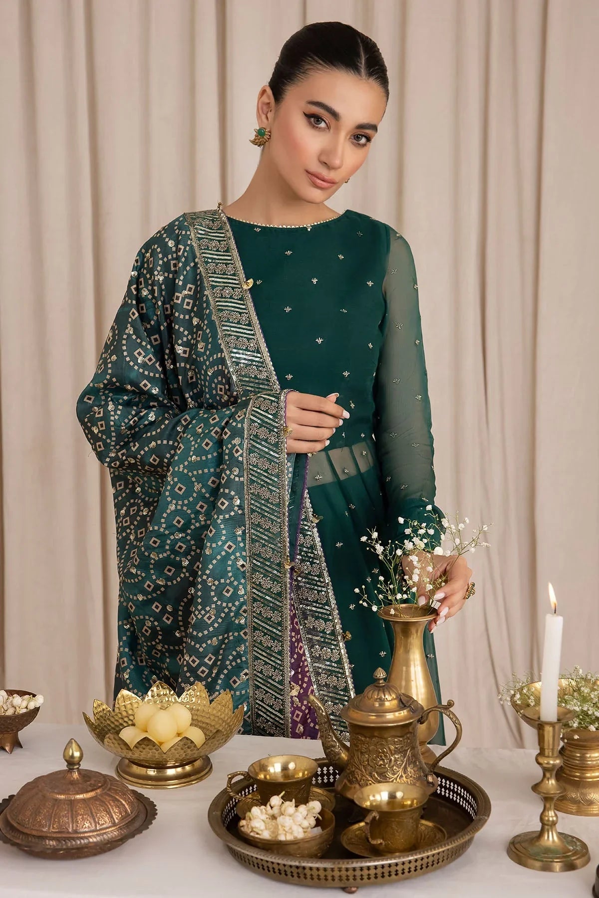 EMBROIDERED CHIFFON UC-3016